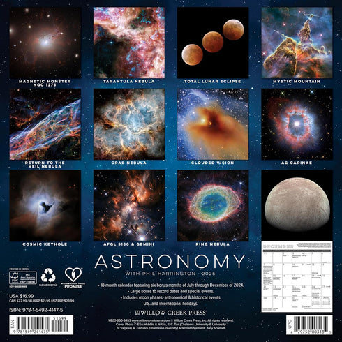 ASTRONOMY 2025 WALL CALENDAR - WILLOW CREEK PRESS