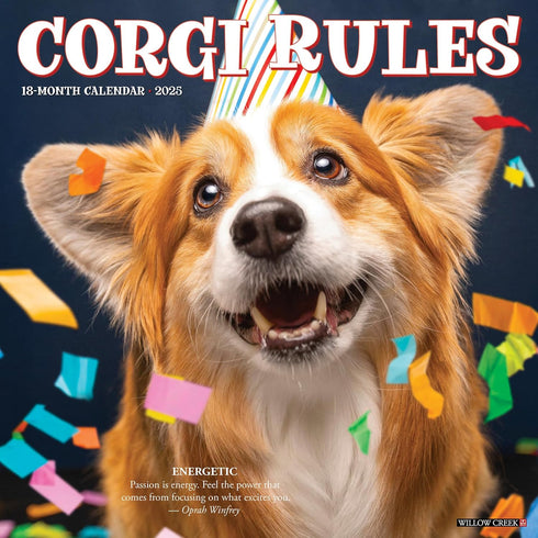 CORGI RULES 2025 WALL CALENDAR - WILLOW CREEK PRESS