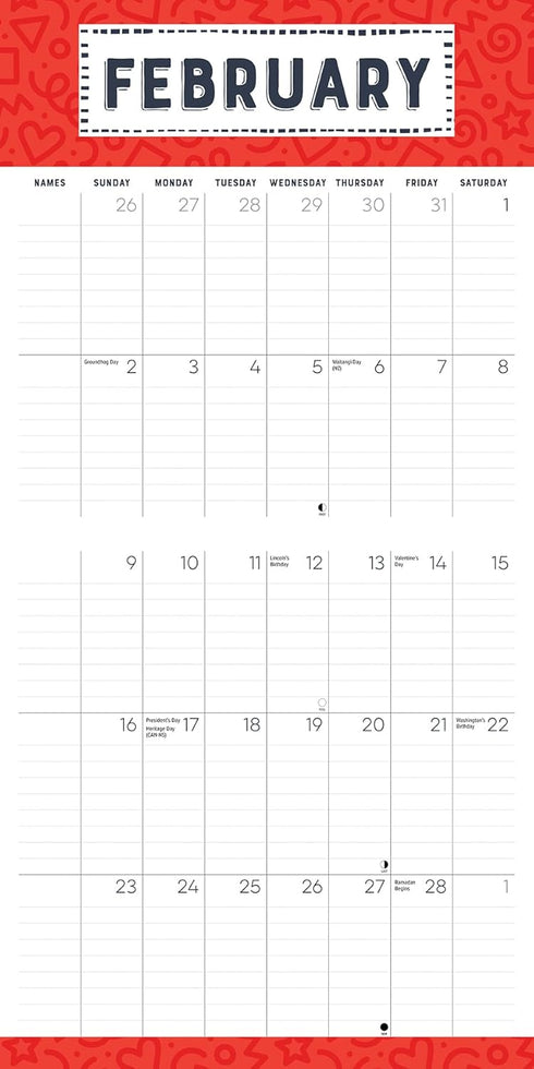 FAMILY PLANNER CALENDAR 2025 WALL CALENDAR - WILLOW CREEK PRESS