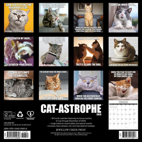 2026 CAT-ASTROPHE WALL CALENDAR