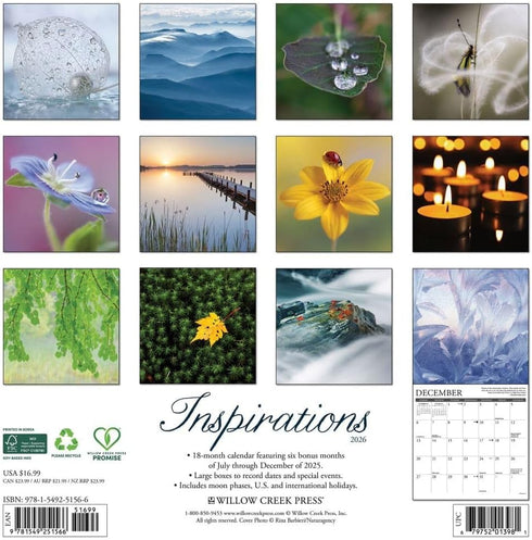 2026 INSPIRATIONS WALL CALENDAR