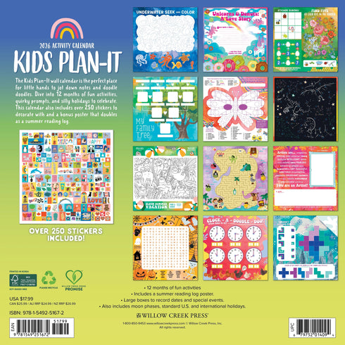 2026 KID’S PLAN IT CALENDAR WALL CALENDAR