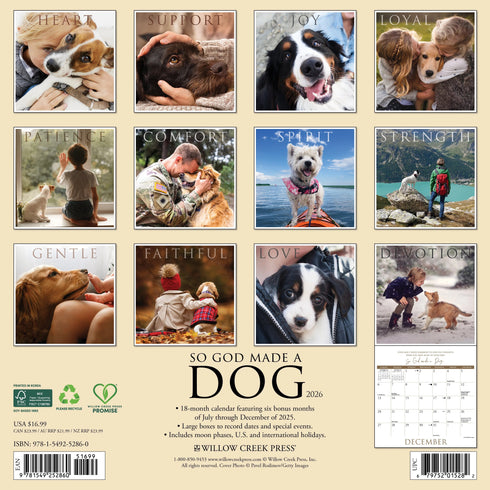 2026 SO GOD MADE A DOG WALL CALENDAR