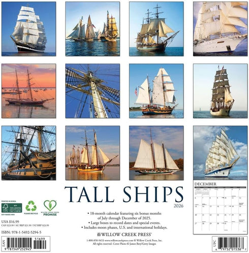 2026 TALL SHIPS WALL CALENDAR