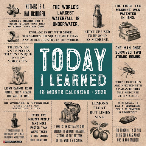 2026 TODAY I LEARNED WALL CALENDAR