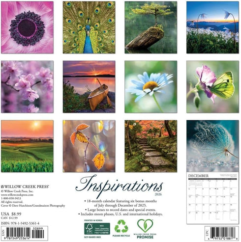 2026 INSPIRATIONS 7X7 MINI WALL CALENDAR