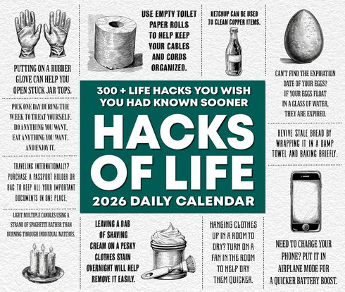 2026 HACKS OF LIFE DAILY BOXED CALENDAR