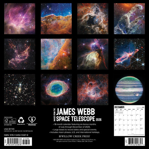 2026 JAMES WEBB SPACE TELESCOPE WALL CALENDAR