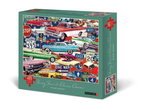 FANCY FINS & CLASSIC CHROME 1000 PIECE JIGSAW PUZZLE - ARUNDALE. MARC