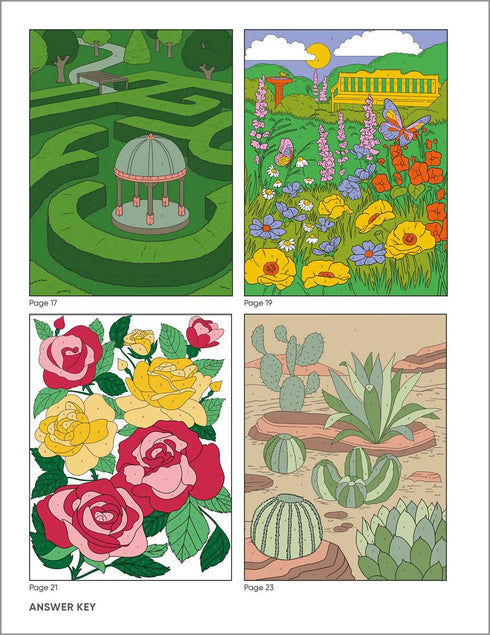 GARDEN RELAXATION COLOR BY NUMBER FOR ADULTS - ROCKRIDGE PRESS