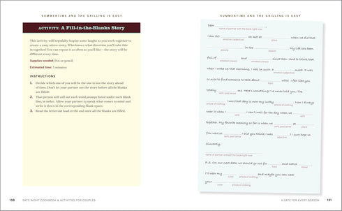 DATE NIGHT COOKBOOK AND ACTIVITIES FOR COUPLES - SCHWANKE. CRYSTAL