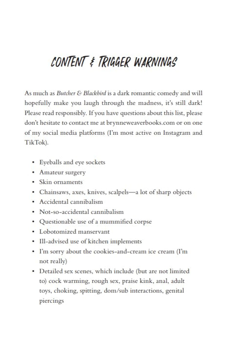 BUTCHER & BLACKBIRD: THE RUINOUS LOVE TRILOGY - WEAVER. BRYNNE