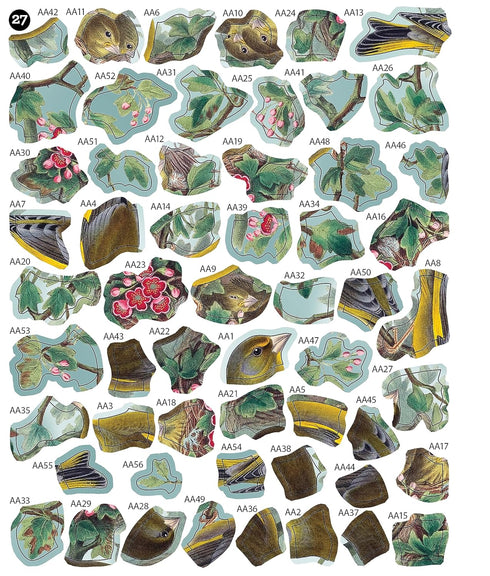 VINTAGE: BIRDS (STICKER-BY-NUMBER) - BRAIN GAMES