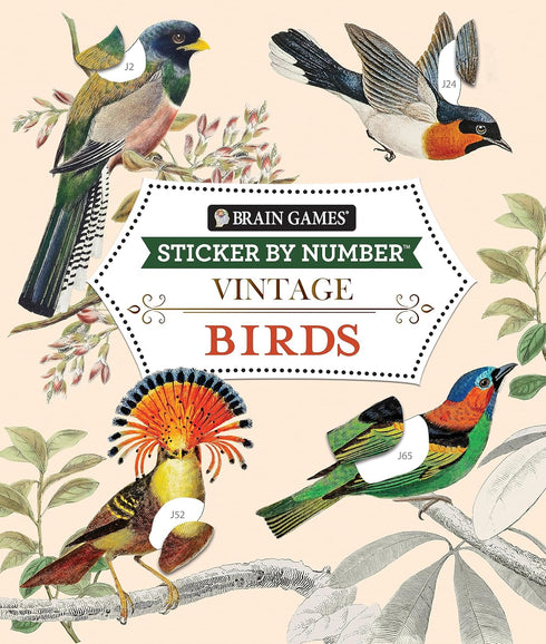 VINTAGE: BIRDS (STICKER-BY-NUMBER) - BRAIN GAMES