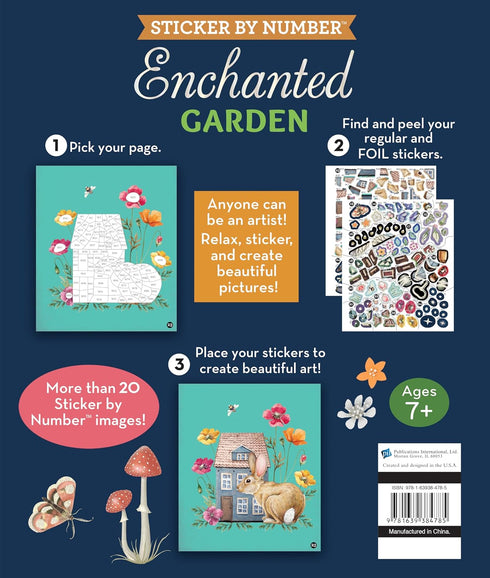 ENCHANTED GARDEN STICKER BY NUMBER - BRAIN GAMES