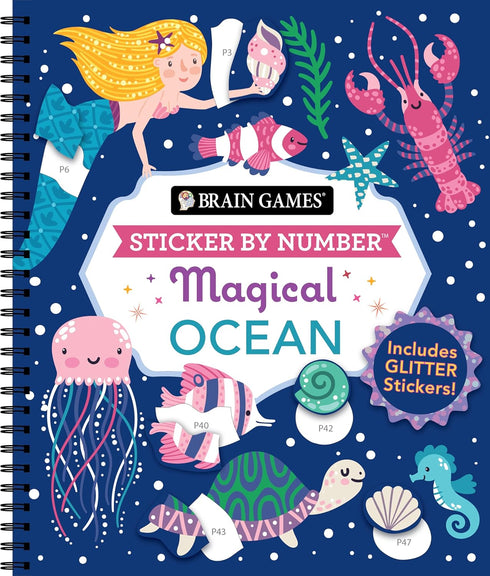 MAGICAL OCEAN STICKER BY NUMBER - BRAIN GAMES