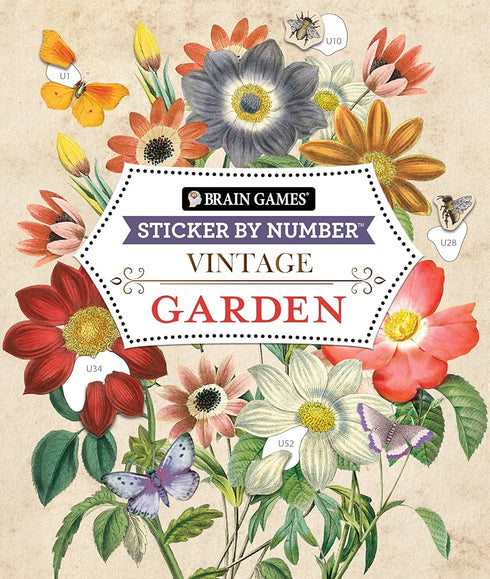 VINTAGE: GARDEN (STICKER-BY-NUMBER) - BRAIN GAMES