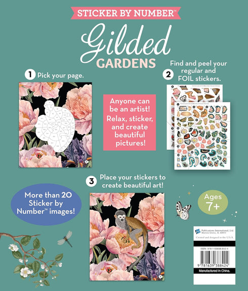 GILDED GARDEN STICKER BY NUMBER - BRAIN GAMES