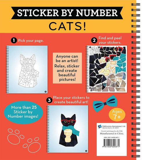 CATS! STICKER-BY-NUMBER - BRAIN GAMES