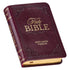 KJV HOLY BIBLE, MINI POCKET, FAUX LEATHER RED LETTER EDITION BURGUNDY