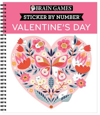 BRAIN GAMES - STICKER BY NUMBER: VALENTINE'S DAY - PUBLICATIONS INTERNATIONAL LT