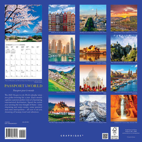 2025 AROUND THE WORLD WALL CALENDAR