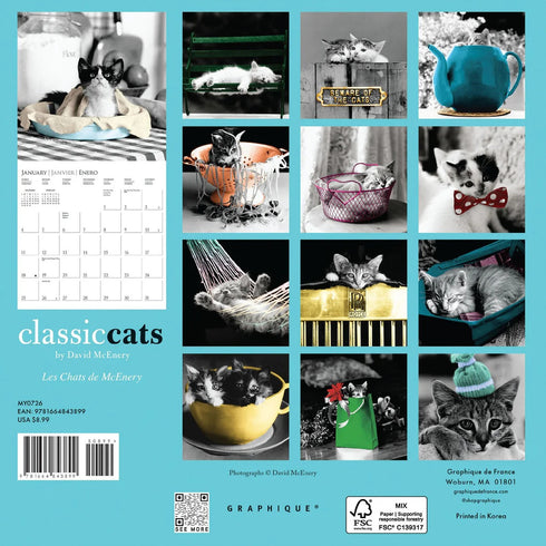 2026 CLASSIC CATS 7X7 MINI WALL CALENDAR