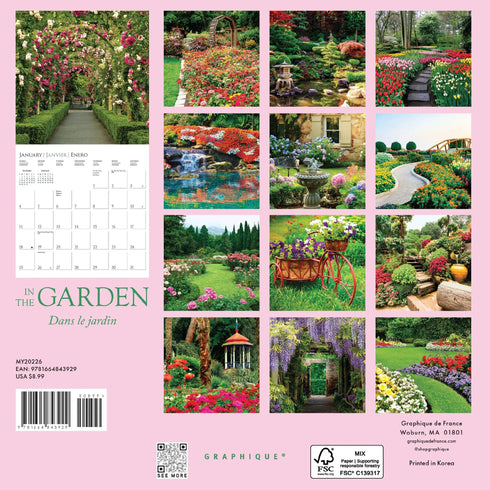 2026 IN THE GARDEN 7X7 MINI WALL CALENDAR