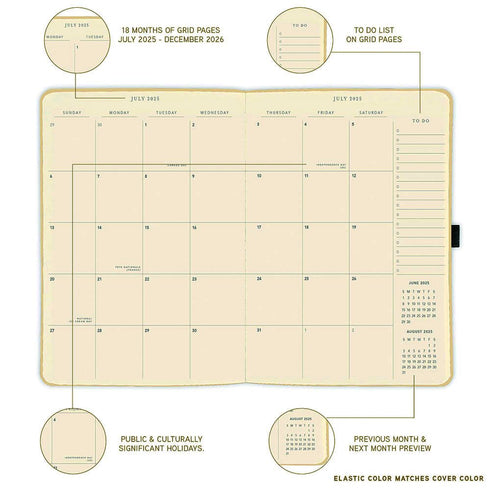 2026 8X10 RED APOLLO VEGAN LEATHER PLANNER