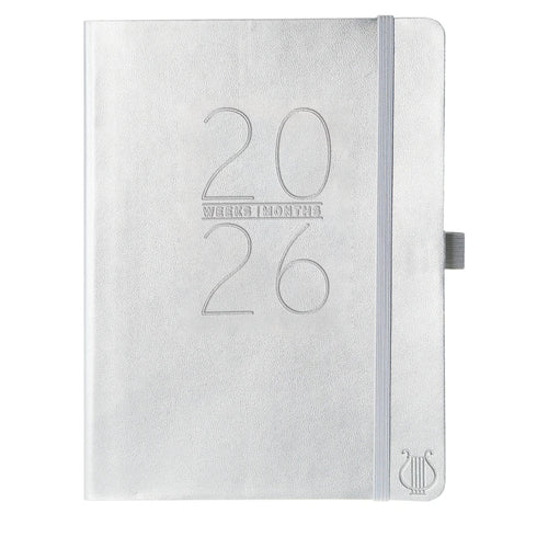 2026 6X8 SILVER APOLLO VEGAN LEATHER PLANNER