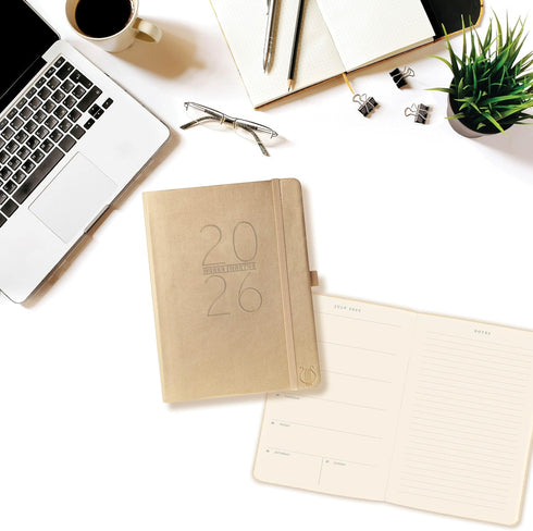 2026 6X8 GOLD APOLLO VEGAN LEATHER PLANNER