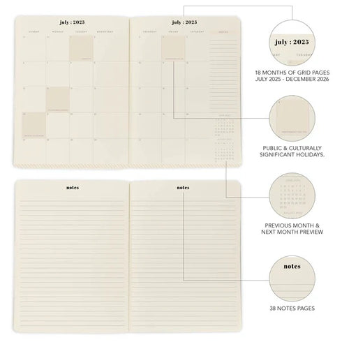 2026 GINGHAM PLAID 8X10 MONTHLY PLANNER