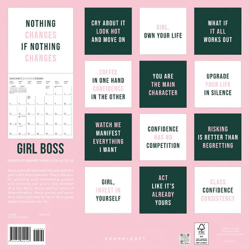 2026 GIRL BOSS 12X12 WALL CALENDAR