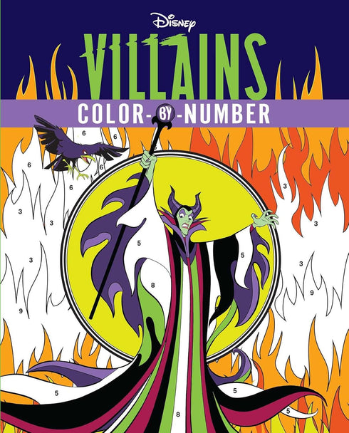 DISNEY VILLAINS COLOR-BY-NUMBER - THUNDER BAY PRESS