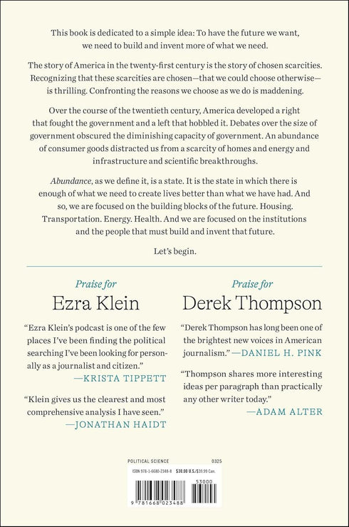 ABUNDANCE: WHAT PROGRESS TAKES - KLEIN. EZRA; THOMPSON. DEREK