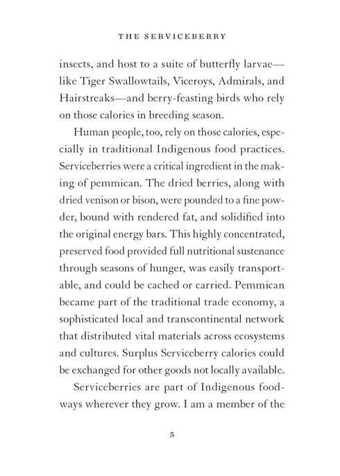 THE SERVICEBERRY - KIMMERER. ROBIN WALL