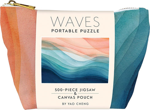WAVES 500 PIECE PORTABLE JIGSAW PUZZLE WITH CANVAS POUCH - CHENG. YAO