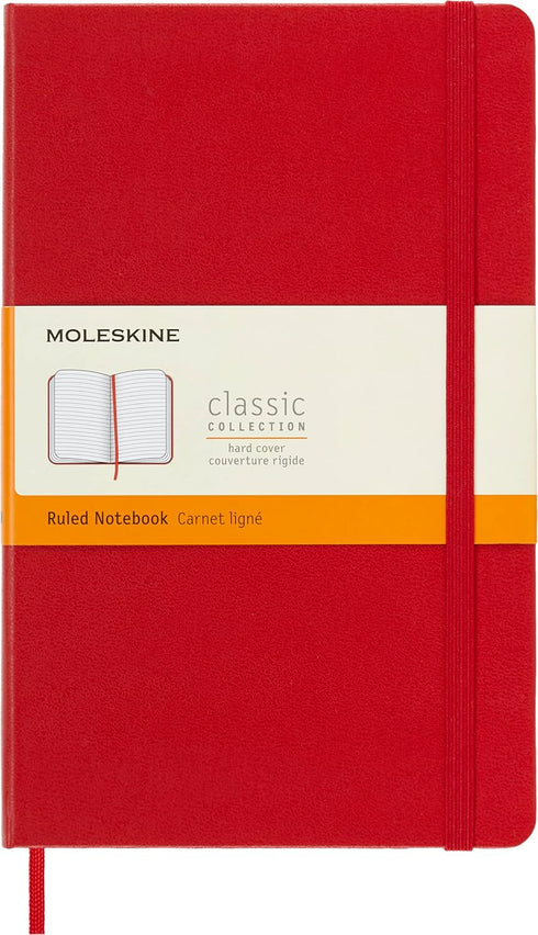 MOLESKINE RULED HARD RED