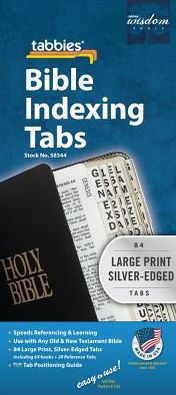 BIBLE TAB-PROTESTANT-GP-S: LARGE PRINT SILVER-EDGED BIBLE TABS - TABBIES