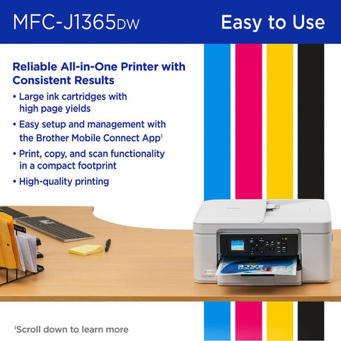 BROTHER INKVESTMENT 1365 WIRELESS COLOR INKJET PRINTER