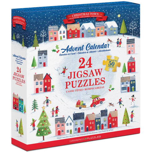 CHRISTMAS TOWN ADVENT CALENDAR PUZZLES - EUROGRAPHICS