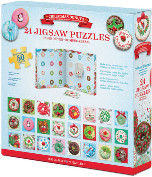 CHRISTMAS DONUTS ADVENT CALENDAR 24 (50 PC) JIGSAW PUZZLES - EUROGRAPHICS