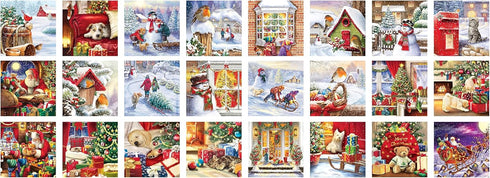 CHRISTAMS MEMORIES ADVENT CALENDAR 24 (50 PC) JIGSAW PUZZLES - TREADWELL. SIMON