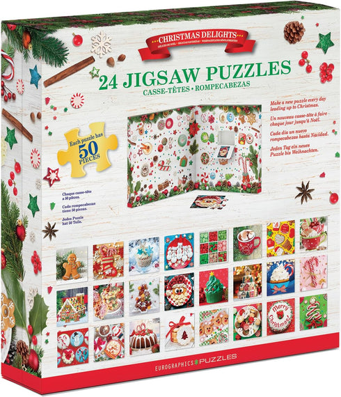CHRISTMAS DELIGHTS ADVENT CALENDAR 24 MINI PUZZLES - EUROGRAPHICS