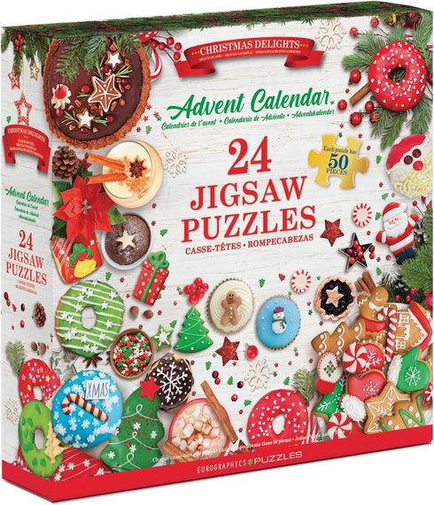 CHRISTMAS DELIGHTS ADVENT CALENDAR 24 MINI PUZZLES - EUROGRAPHICS