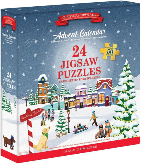 CHRISTMAS TOWN FAIR ADVENT CALENDAR PUZZLES - EUROGRAPHICS