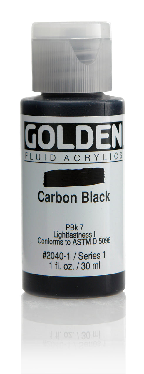 FLUID ACRYLIC PAINT  CARBON BLACK 1OZ