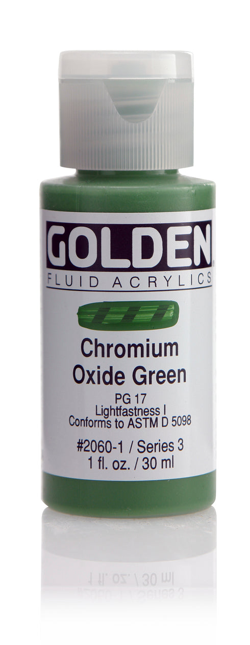 FLUID ACRYLIC PAINT CHROM.OX.GREEN 1OZ