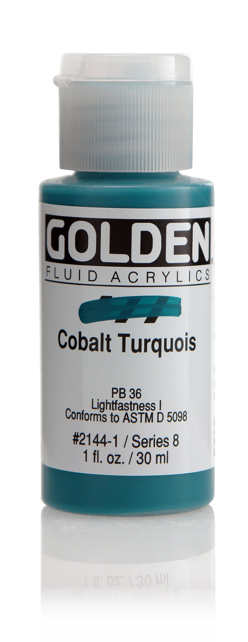 FLUID ACRYLIC PAINT COBALT TURQUOIS 1OZ