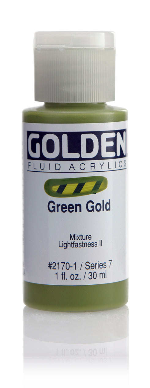 FLUID ACRYLIC PAINT  GREEN GOLD 1OZ